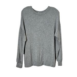 Socialite Long Sleeve Tie Back Top Heather Gray Medium